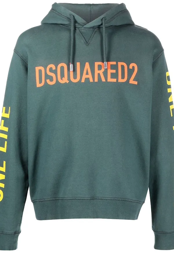 Dsquared2 hoodie med slogan - Grön