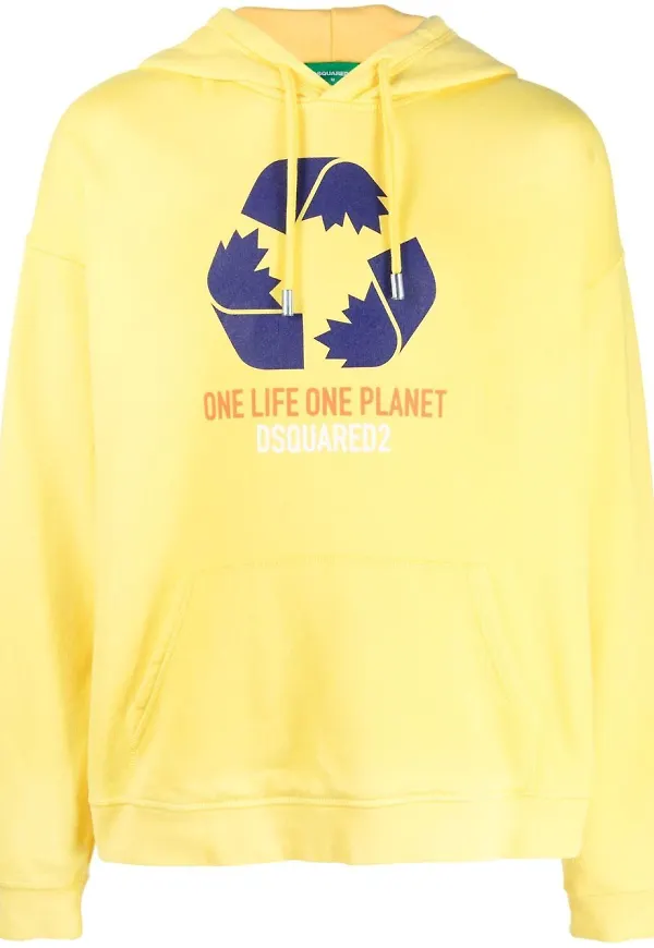 Dsquared2 hoodie med slogan - Gul