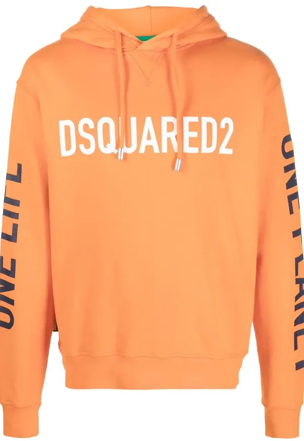 Dsquared2 hoodie med slogan - Orange