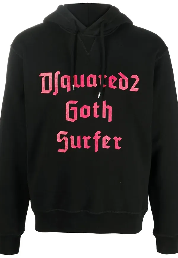 Dsquared2 hoodie med slogan - Svart