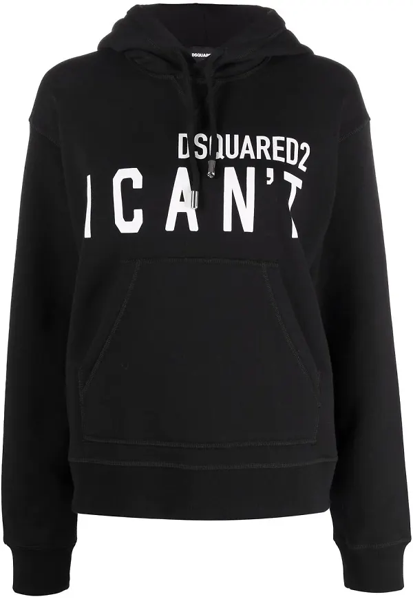 Dsquared2 hoodie med slogan - Svart