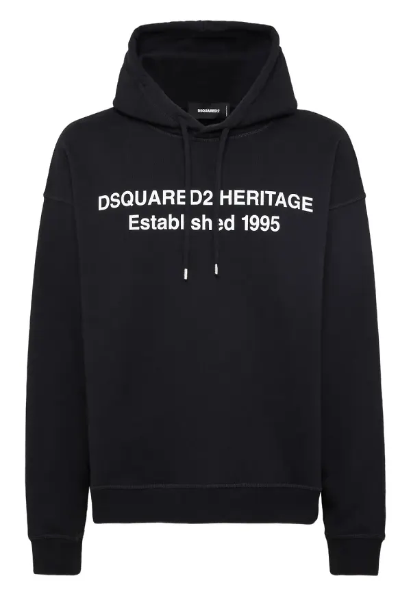 DSQUARED2 hoodie med slogan - Svart