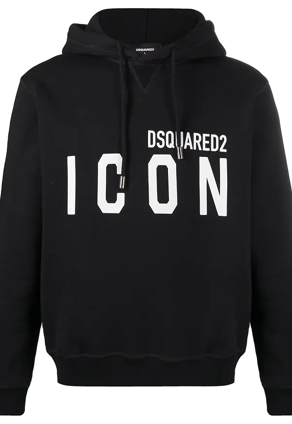 Dsquared2 hoodie med tryck - Svart