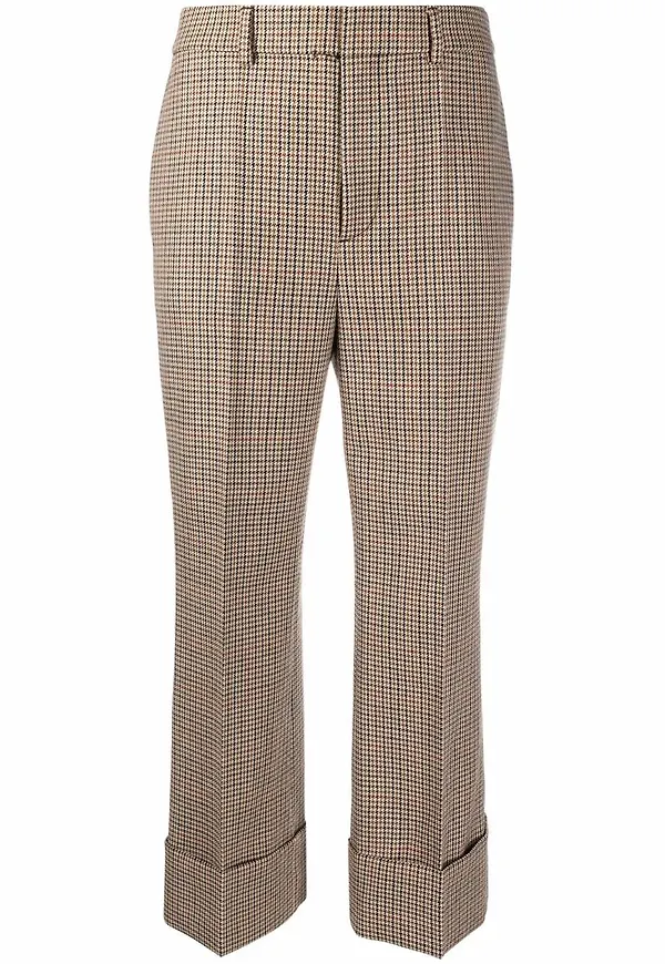 Dsquared2 hundtandsmönstrade trekvartsbyxor - Neutral