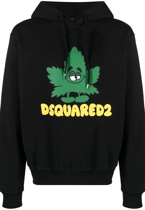 Dsquared2 huvtröja med grafiskt tryck - Svart