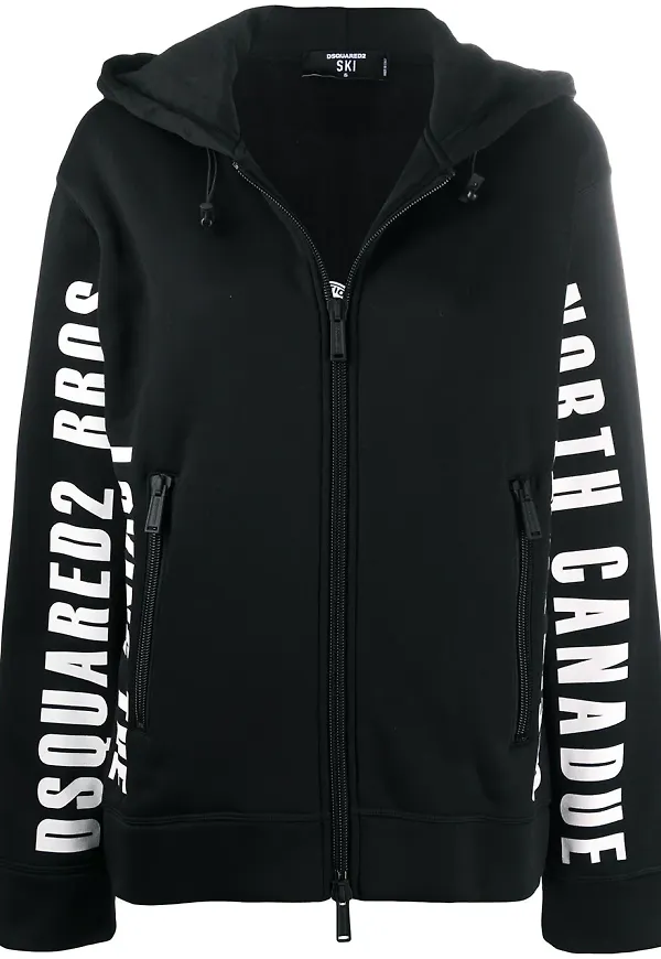 Dsquared2 huvtröja med slogan - Svart