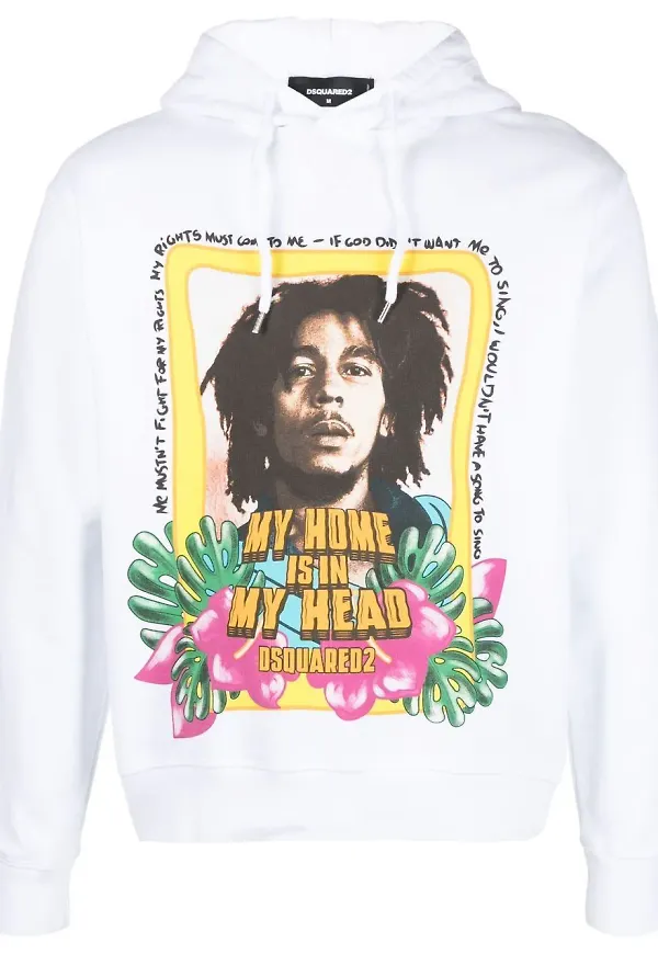 Dsquared2 huvtröja med slogan - Vit