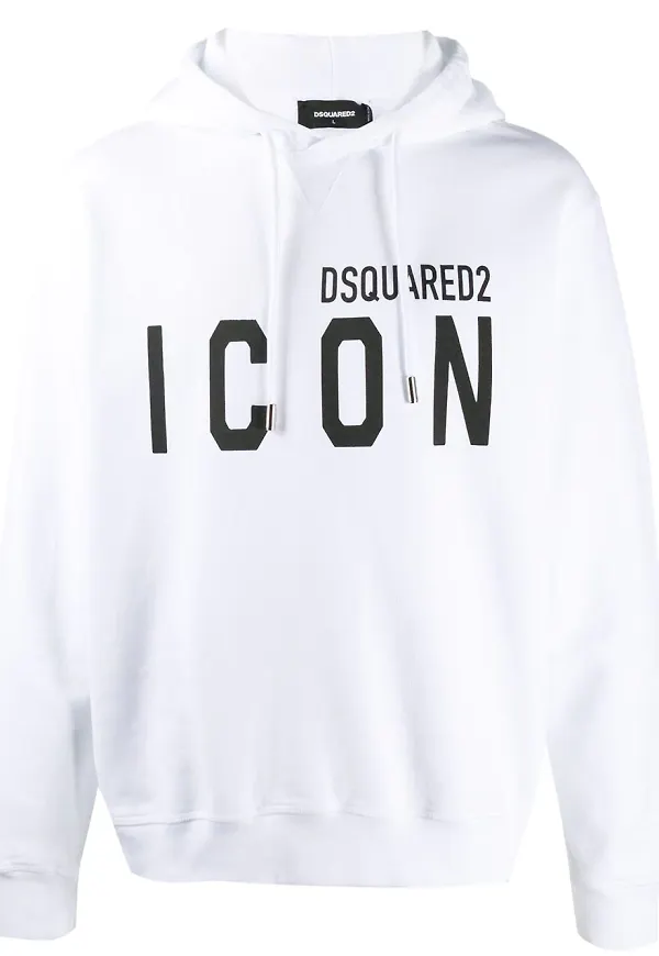 Dsquared2 huvtröja med tryck - Vit