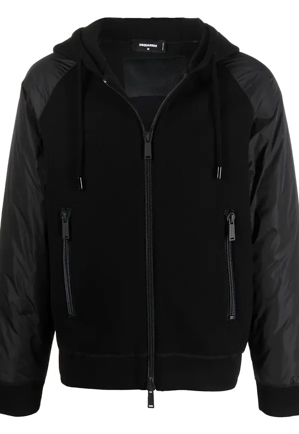 Dsquared2 hybrid-hoodie med dragkedja - Svart