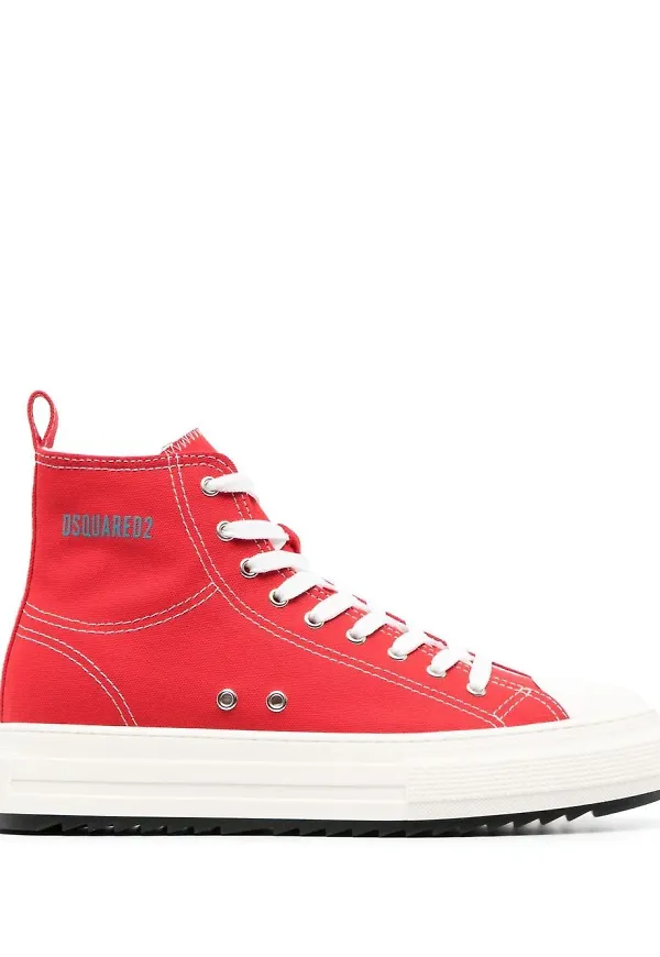 Dsquared2 höga platåsneakers - Röd