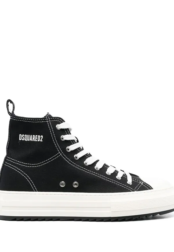 Dsquared2 höga platåsneakers - Svart