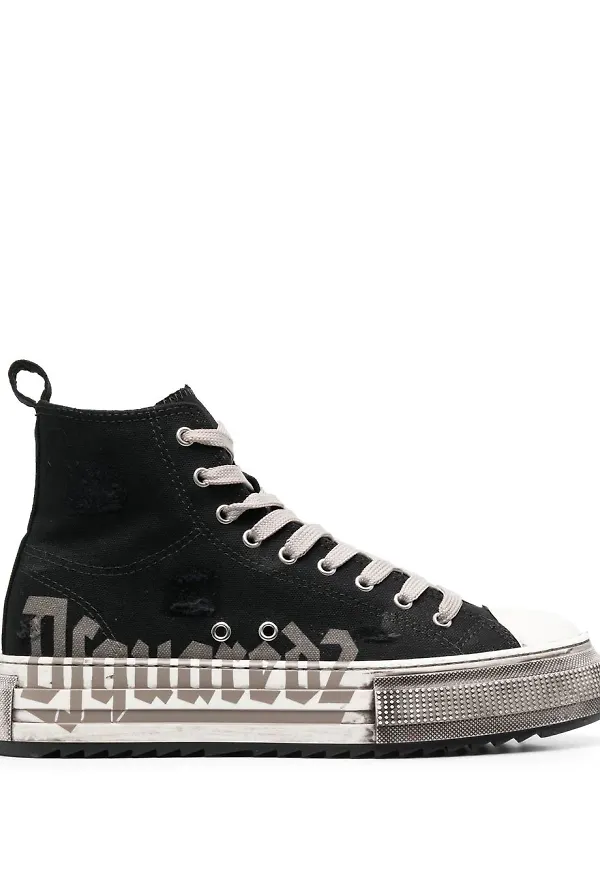 Dsquared2 höga platåsneakers - Svart