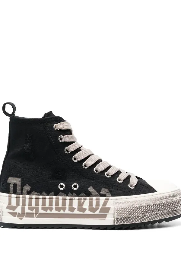 Dsquared2 höga sneakers med platåsula - Svart