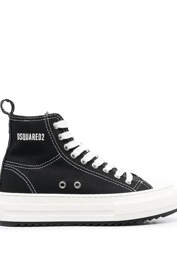 Dsquared2 höga sneakers med platåsula - Svart
