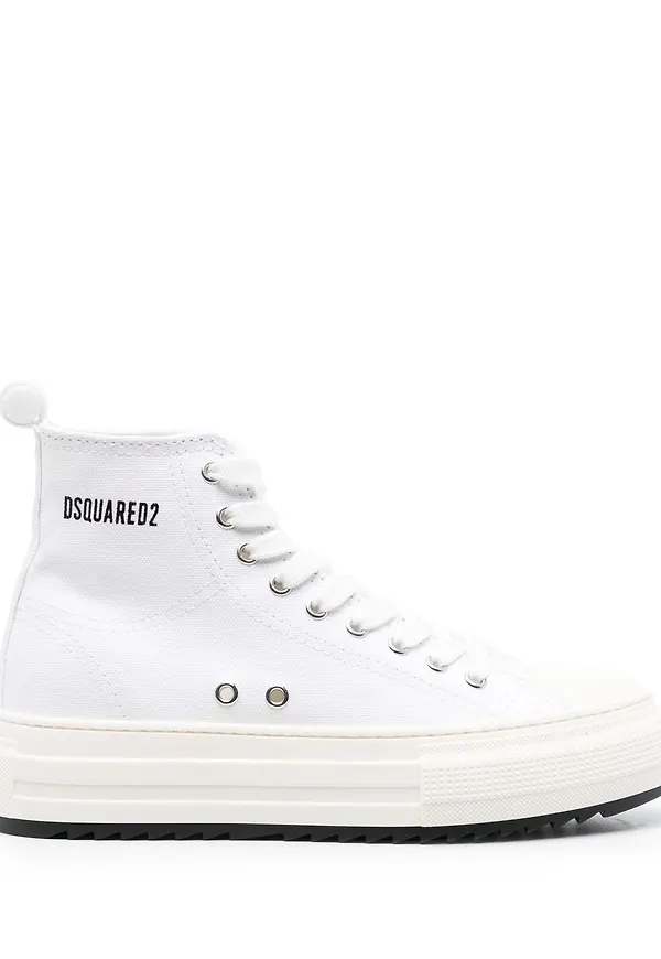Dsquared2 höga sneakers med platåsula - Vit