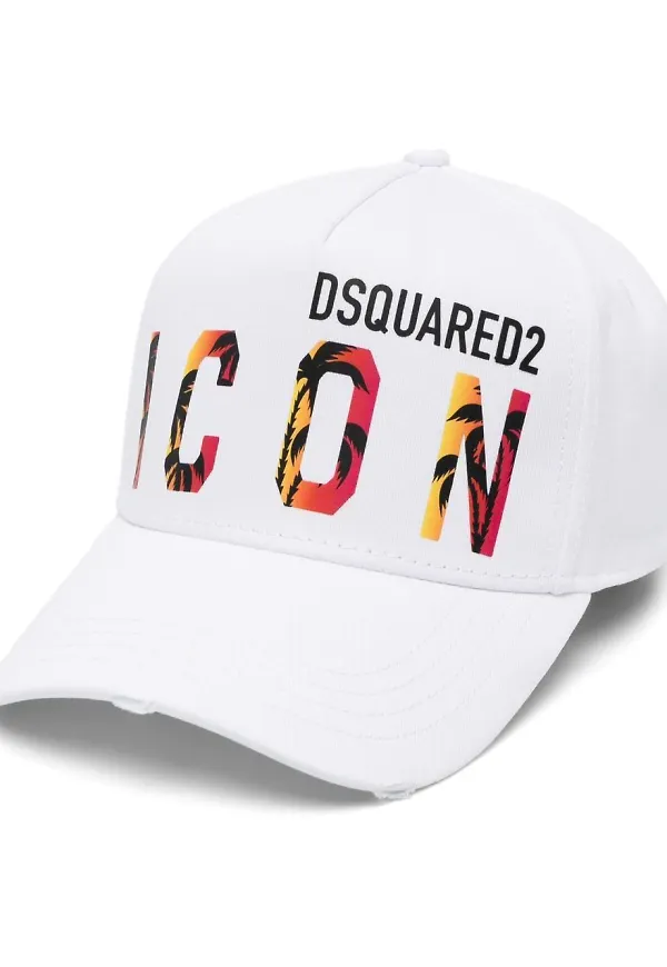 Dsquared2 Icon basebollkeps med tryck - Vit