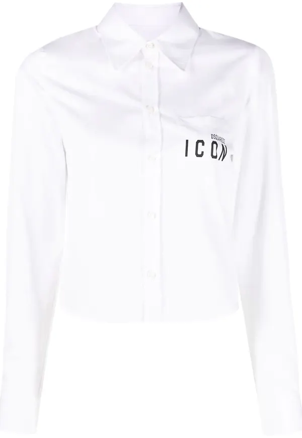 Dsquared2 Icon beskuren skjorta - Vit