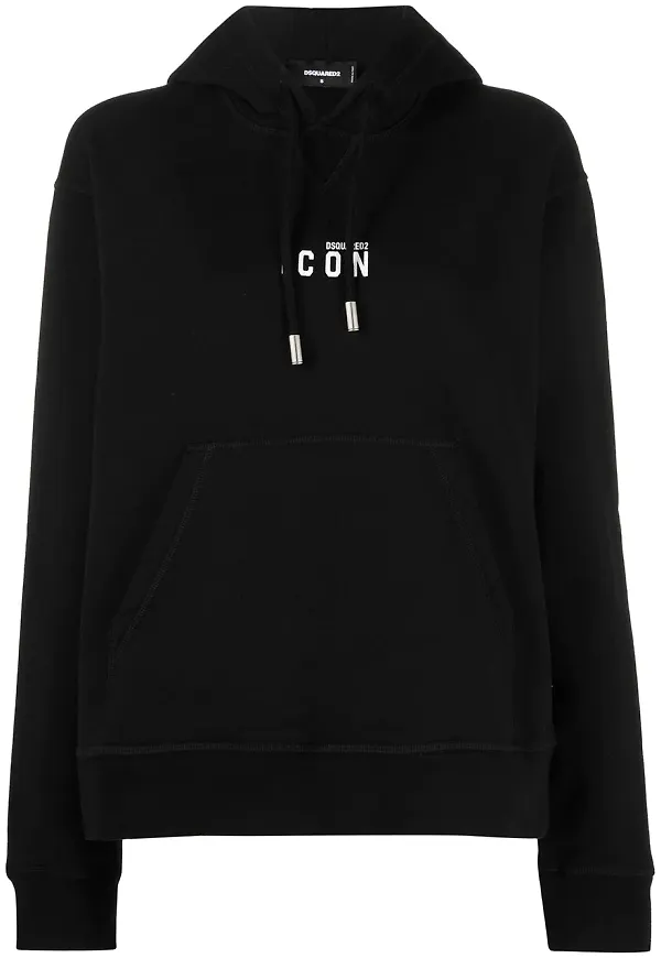Dsquared2 Icon broderad hoodie - Svart