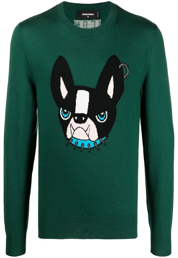 Dsquared2 Icon Dog stickad tröja - Grön