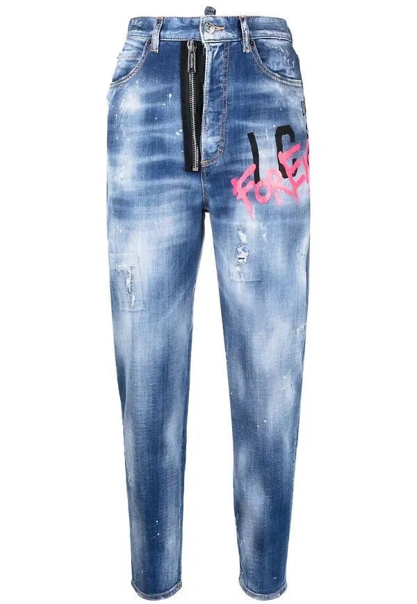 Dsquared2 Icon Forever croppade jeans - Blå