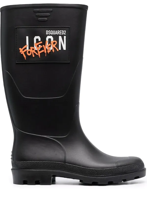 Dsquared2 Icon gummistövlar med tryck - Svart
