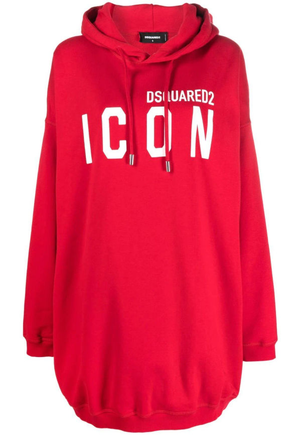 Dsquared2 Icon hoodie i oversize-modell - Röd