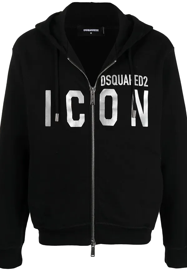 Dsquared2 Icon hoodie med dragkedja - Svart