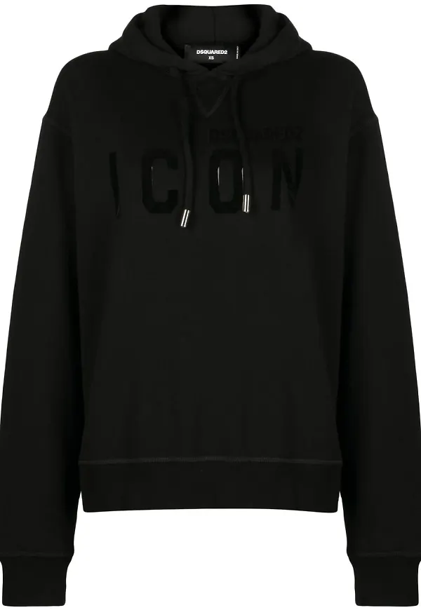 Dsquared2 Icon hoodie med logotyp - Svart