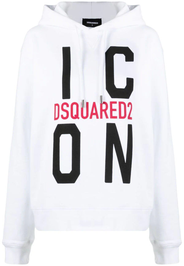 Dsquared2 Icon hoodie med logotyp - Vit