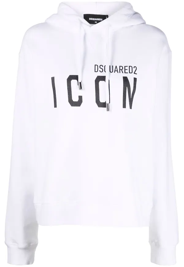Dsquared2 Icon hoodie med tryck - Vit