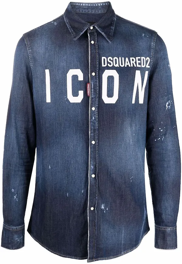 Dsquared2 Icon jeansskjorta - Blå