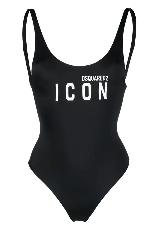 Dsquared2 Icon logo-print swimsuit - Svart