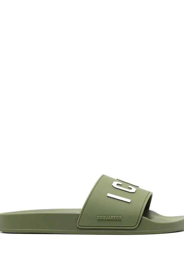 Dsquared2 Icon präglade badtofflor - Grön