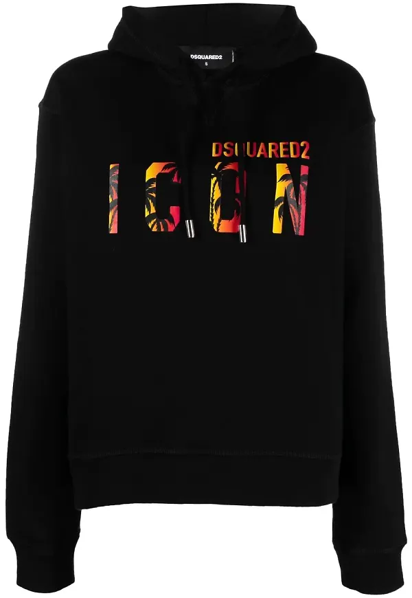 Dsquared2 Icon pullover med huva - Svart