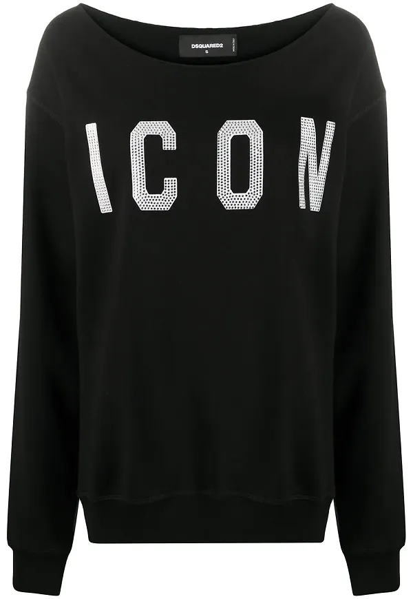 Dsquared2 ICON strassprydd tröja - Svart