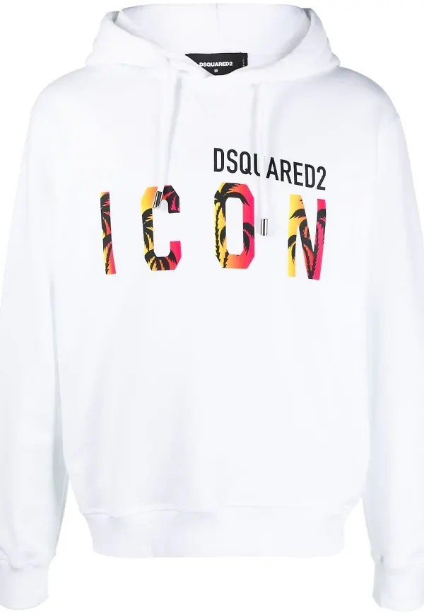 Dsquared2 Icon sweatshirt med huva - Vit