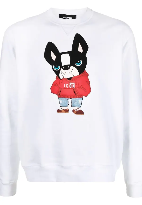 Dsquared2 Icon sweatshirt med tryck - Vit