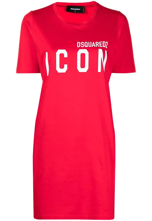 Dsquared2 Icon t-shirtklänning med tryck - Röd