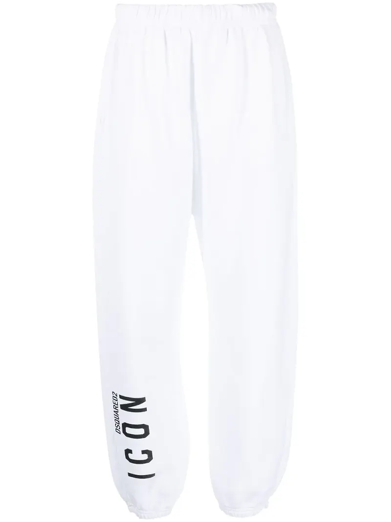 Dsquared2 Icon trackpants i jersey med logotyp - Vit
