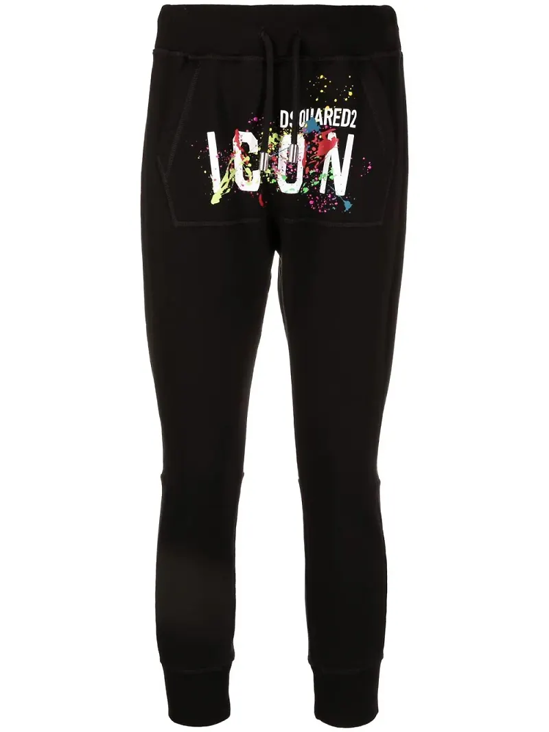 Dsquared2 Icon trackpants med färgstänk - Svart