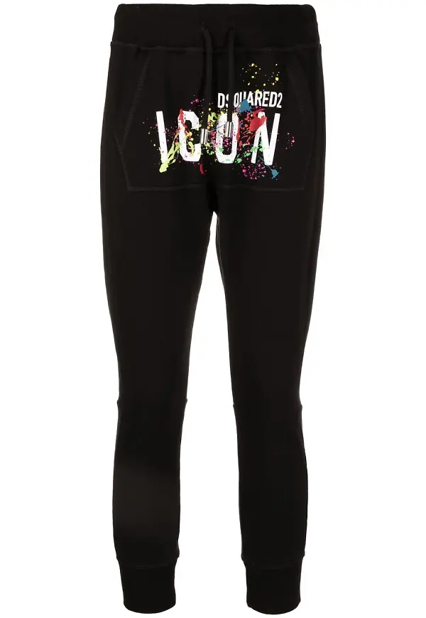 Dsquared2 Icon trackpants med färgstänk - Svart