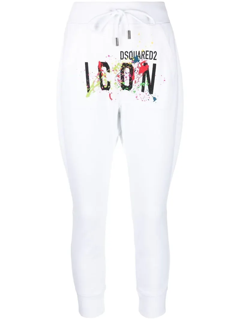 Dsquared2 Icon trackpants med färgstänk - Vit