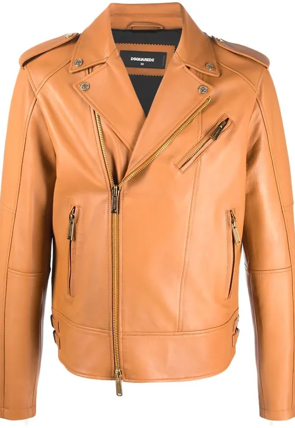 Dsquared2 inpassad bikerjacka - Brun