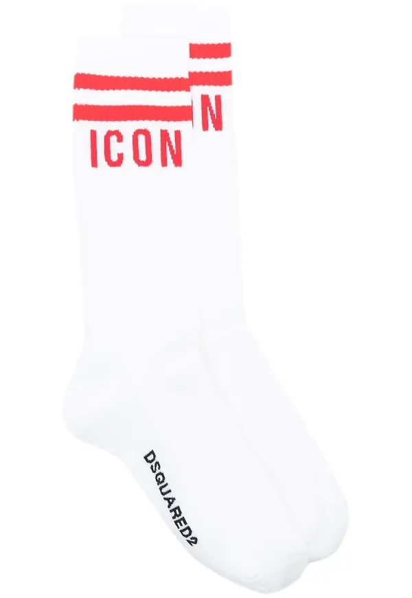 Dsquared2 instaria knit-logo sockswh - Vit