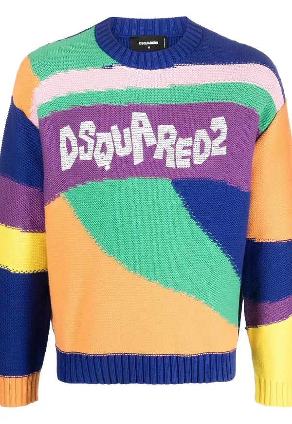 Dsquared2 intarsiastickad tröja - Grön