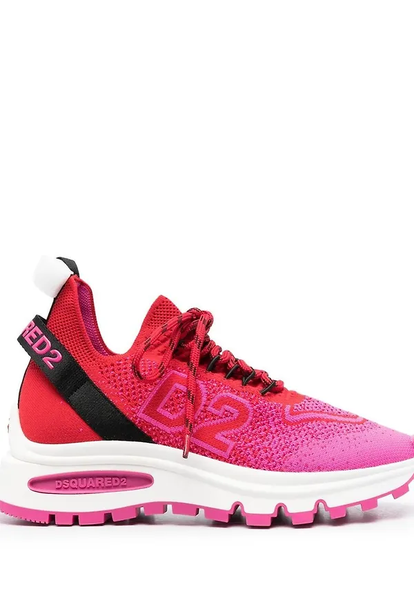 Dsquared2 intarsiastickade låga sneakers - Rosa