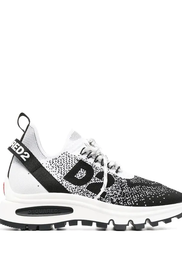 Dsquared2 intarsiastickade låga sneakers - Svart