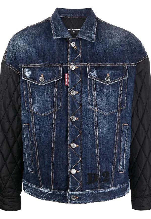 Dsquared2 jacka med kontrastärm - Blå