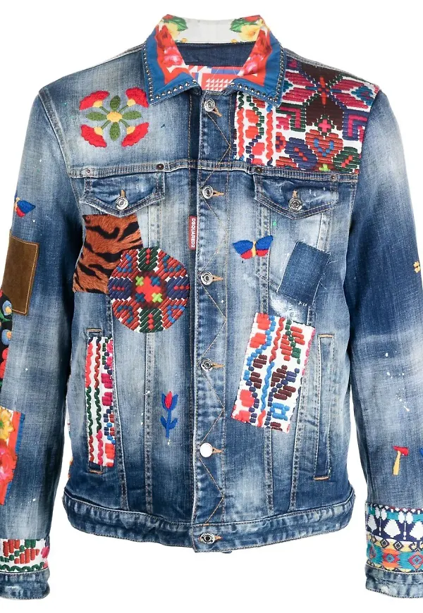 Dsquared2 jacka med lappdesign - Blå
