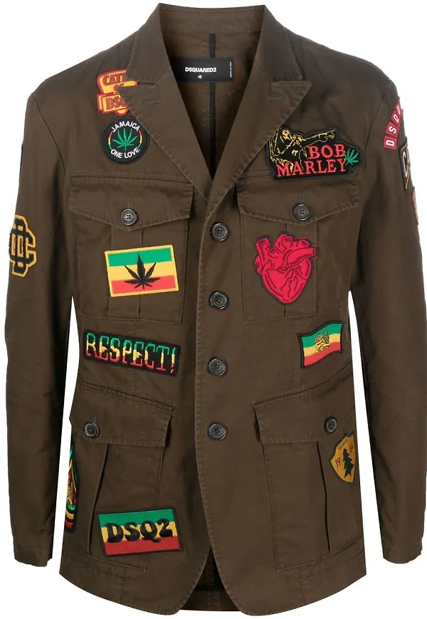 Dsquared2 jacka med logotyp - Brun